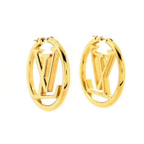 louis vuitton gold hoop earrings|louis vuitton hoop earrings silver.